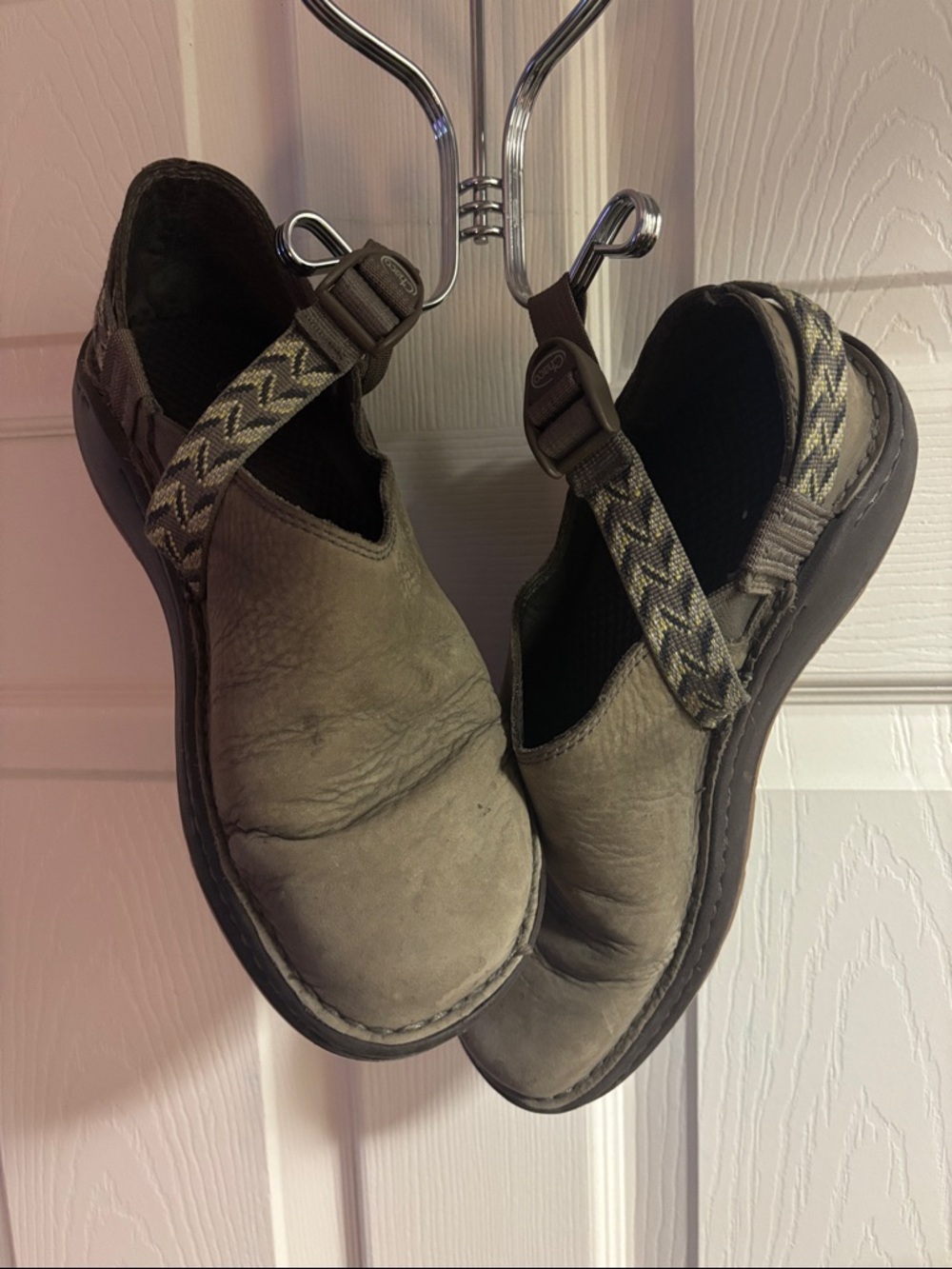 Keen Olive Green Slip-On Mary Jane with Patterned Strap